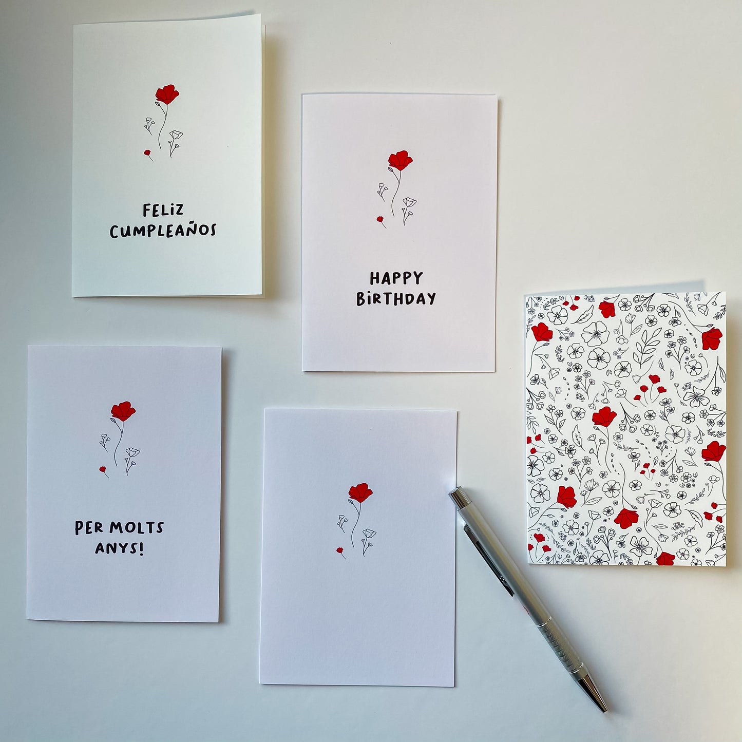 Tarjeta de Felicitación Pop of Red